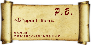 Pöpperl Barna névjegykártya